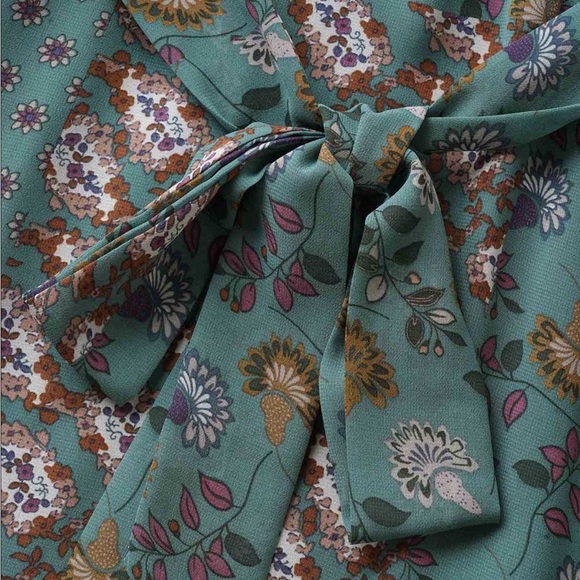 Bloomchic Chiffon Boho Print Wrap Belted Cami Dress - Picture 5 of 7